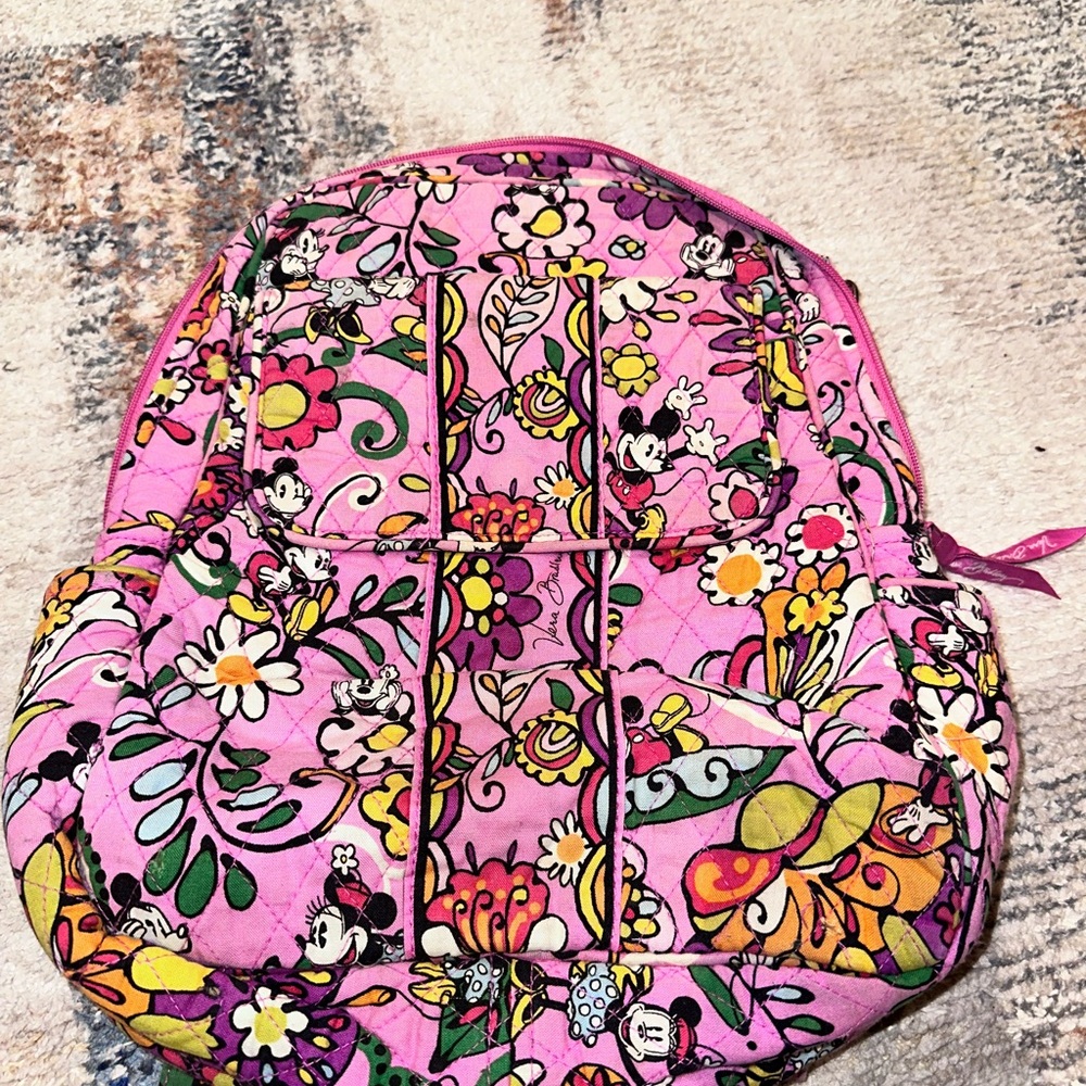 Vera Bradley Disney Faded Pink Floral Character Backpack